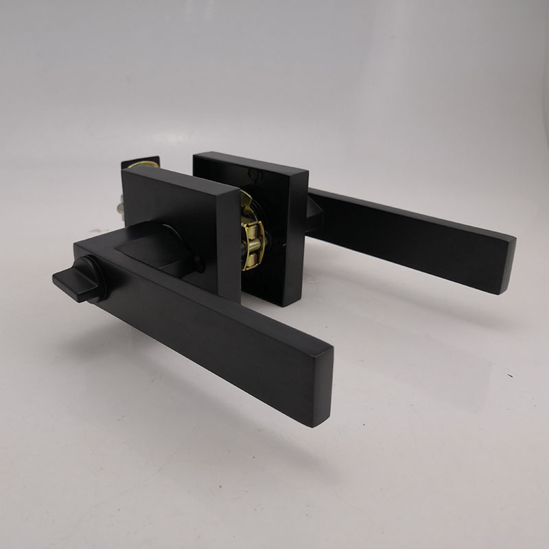Black Square Zinc Alloy Heavy Duty Privacy Bedroom Tubular Lever Door Handle Locks Buy Bedroom
