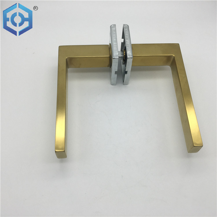 Gold Plating New Casting SS304 Indoor Hollow Square Gold Door Handle