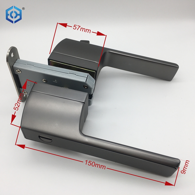 2020 Apartment Luxury Hotel Gun Black Plated Square Lever Door Handle Magnetic Lock
