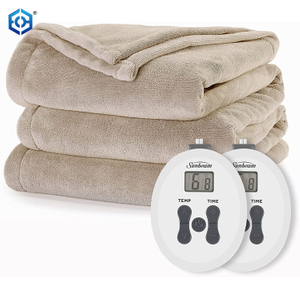Custom Size LOGO Hot Selling Washable Warm Electric Heated Blanket Wearable Soft Plush Washable Throw Heated Blanket