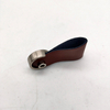 Popular Leather Chrome Zinc Handle Kitchen Furniture Door Knobs for Bedroom Cabinet