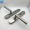 Stainless Steel Door Handle on Back Plate with Cylinder Hole