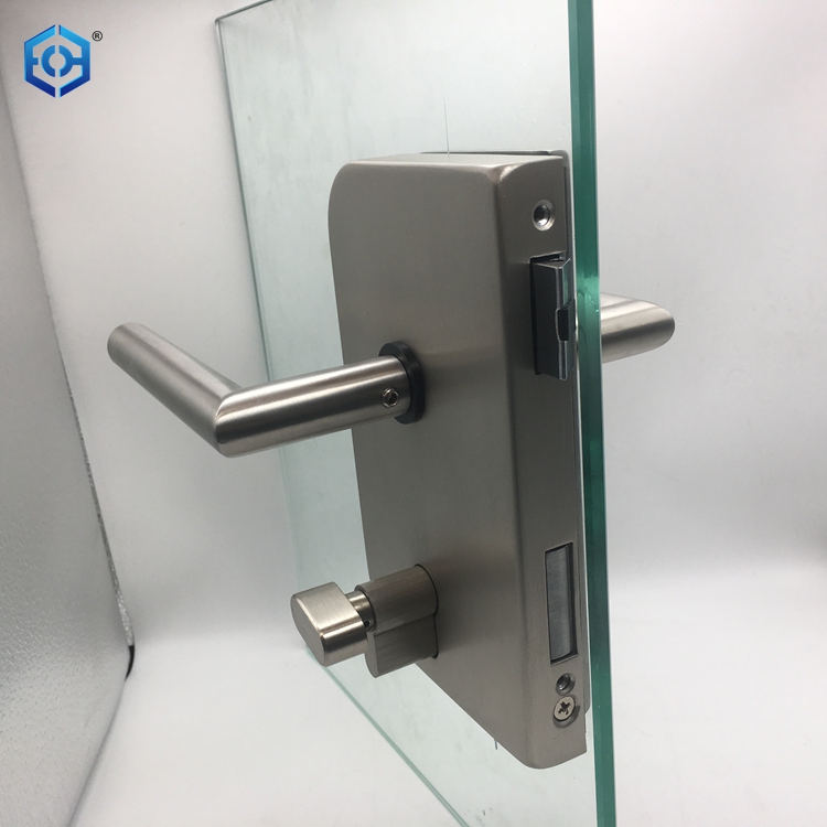 Euopean Round Edge Rectangular Lockset Plate Rounded Corners with Cover Plates with Heavy-duty Glass Door Lock