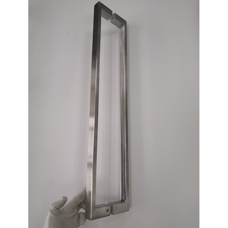 Brushed Nickel Square Commercial Stainless Steel Bathroom Glass Long Door Pull Handle