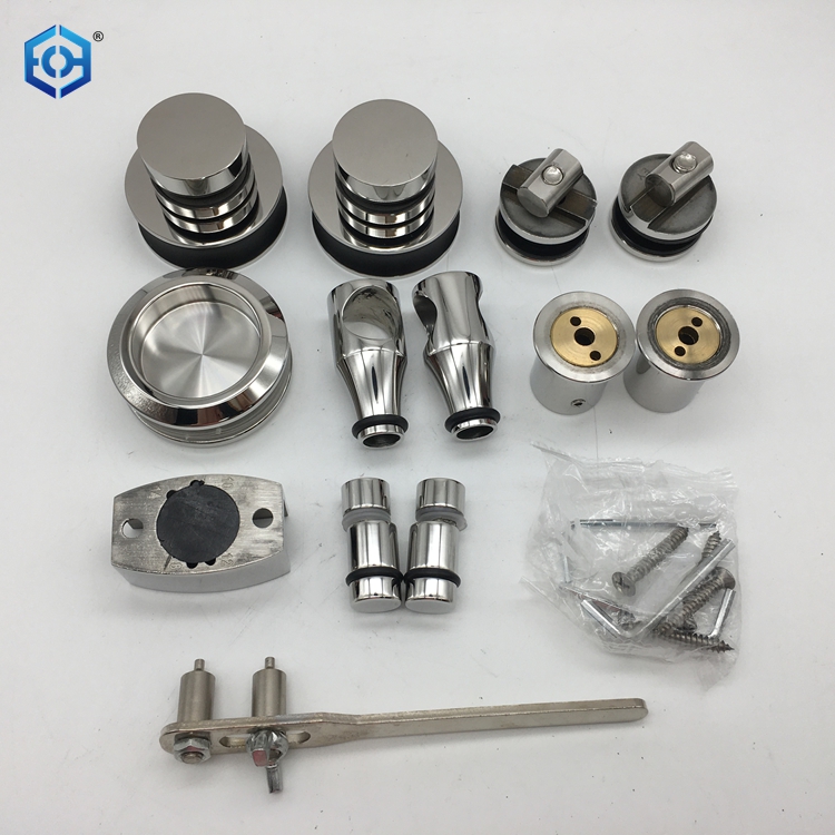 Chrome Stainless Steel Frameless Sliding Glass Door Hardware for Showers
