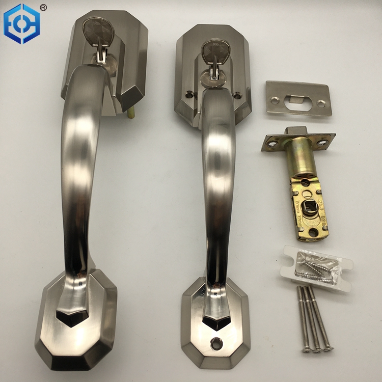 Satin Nickel Zinc Alloy Keyless Entry Door Knob And Deadbolt Entry Door Lock 