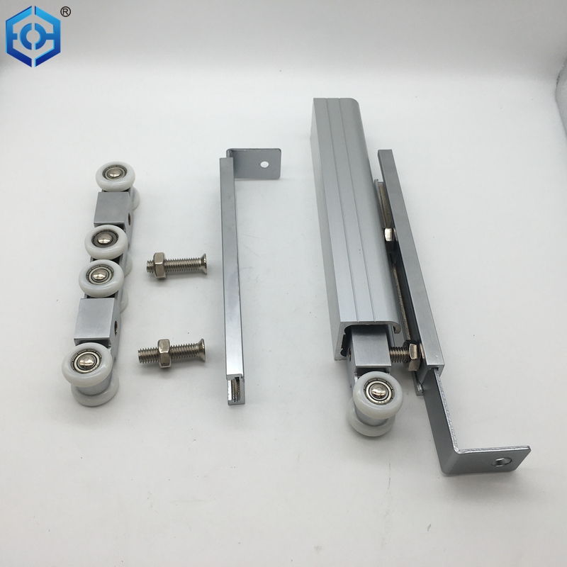 Heavy Duty Door Rollers for Sliding Doors Pulley Wheels Assembly Aluminum Rail for Bathroom Barn