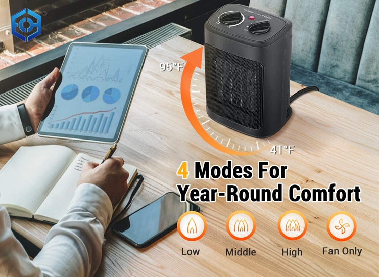 Space Heater 1500W Electric Heaters Indoor Portable with Thermostat PTC Fast Heating Ceramic Room Small Heater