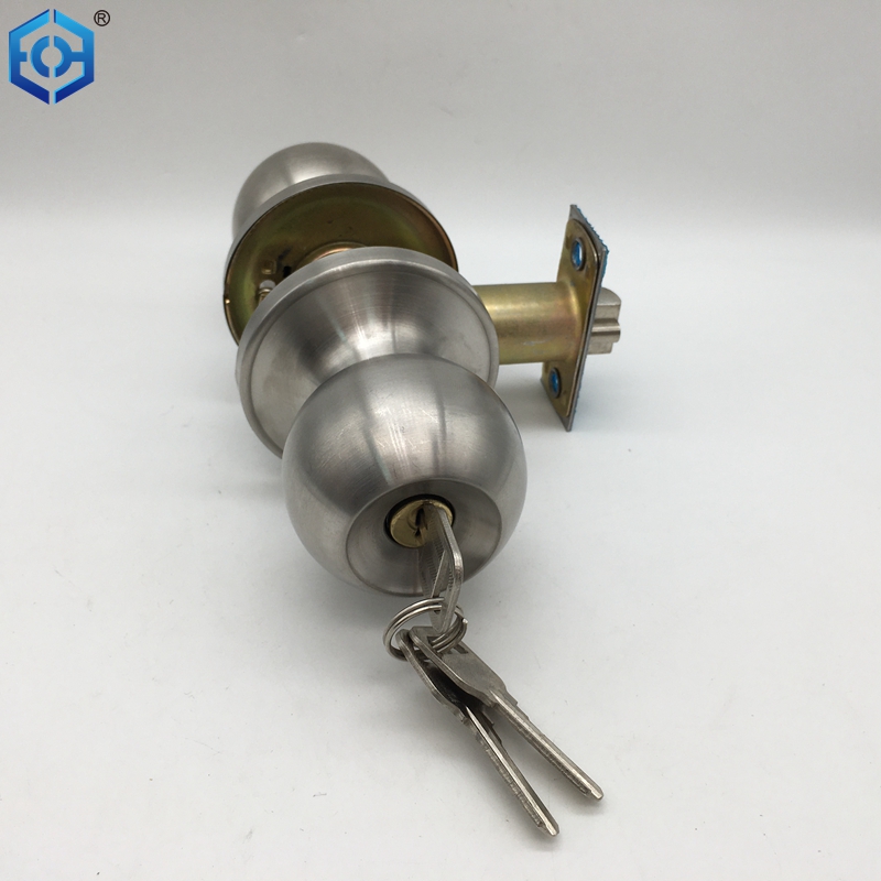 Satin Nickel Stainless Steel 201 Bathroom Door Knob Lock with Privacy