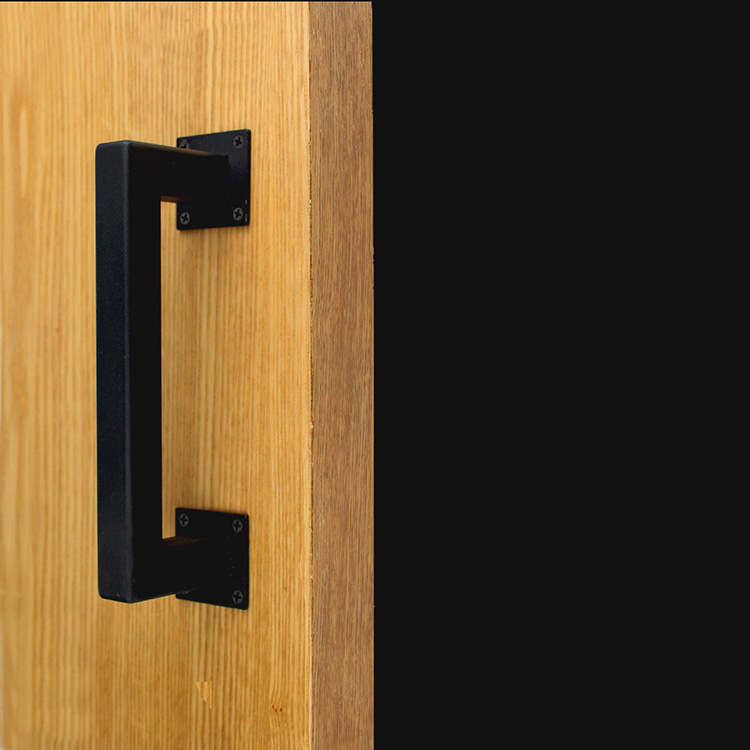 Fancy Cast Iron Square Brushed Black Door Hardware Modern Pull Handle