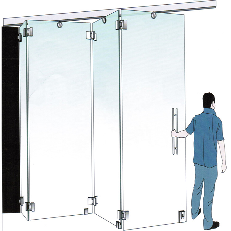 Fashion Sliding Glass Door Curtain Frameless Folding Door Folding Window