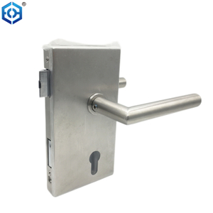 Stainless Steel Glass Door Lock with Lever Handle Glass Door Latch Lock
