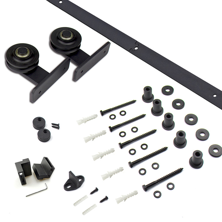Barn Door Hardware Exterior Heavy Duty Set Cabinet Rolling Industrial Quiet Bypass Iron Double Kit Sliding Barn Door Hardware