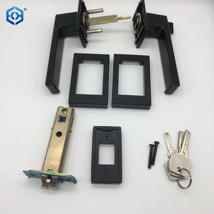 Matt Black Slim Frame Glass Door Lock for Aluminum Frame Door