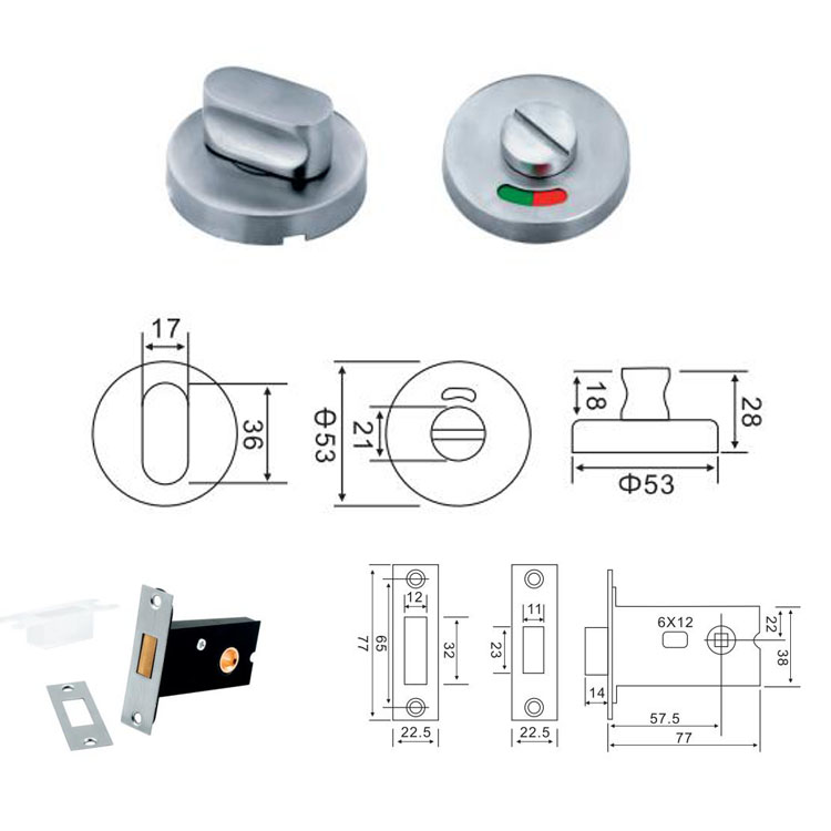Bathroom Toilet WC Red Or Green Indicate Thumb Turn Deadbolt Lock Buy