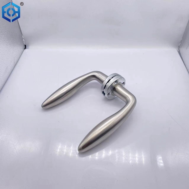 Modern Stainless Steel Door Handle Round Rose Straight Tubular Handle