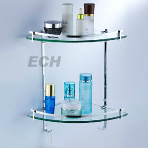 Stainless Steel and Glass Corner Shelf (GHT6021)