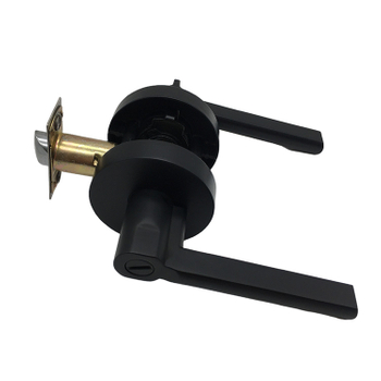  Basics Contemporary Door Lever with Lock Privacy Matte Black