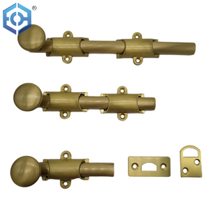 traditional style surface door bolt in solid brass finish PVD
