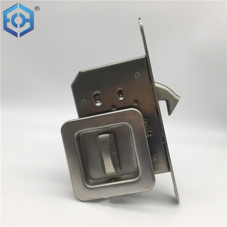 Square Stainless Steel 304 BK Function Patio Sliding Door Concealed Handle Lock without Key