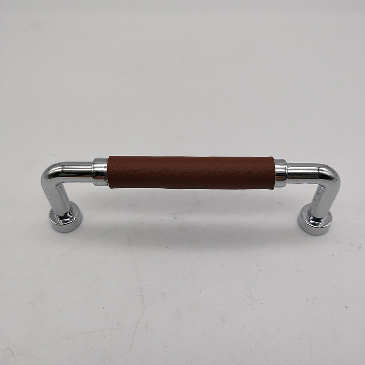 Kitchen Equipment Zinc Alloy And Leather Furniture Handles