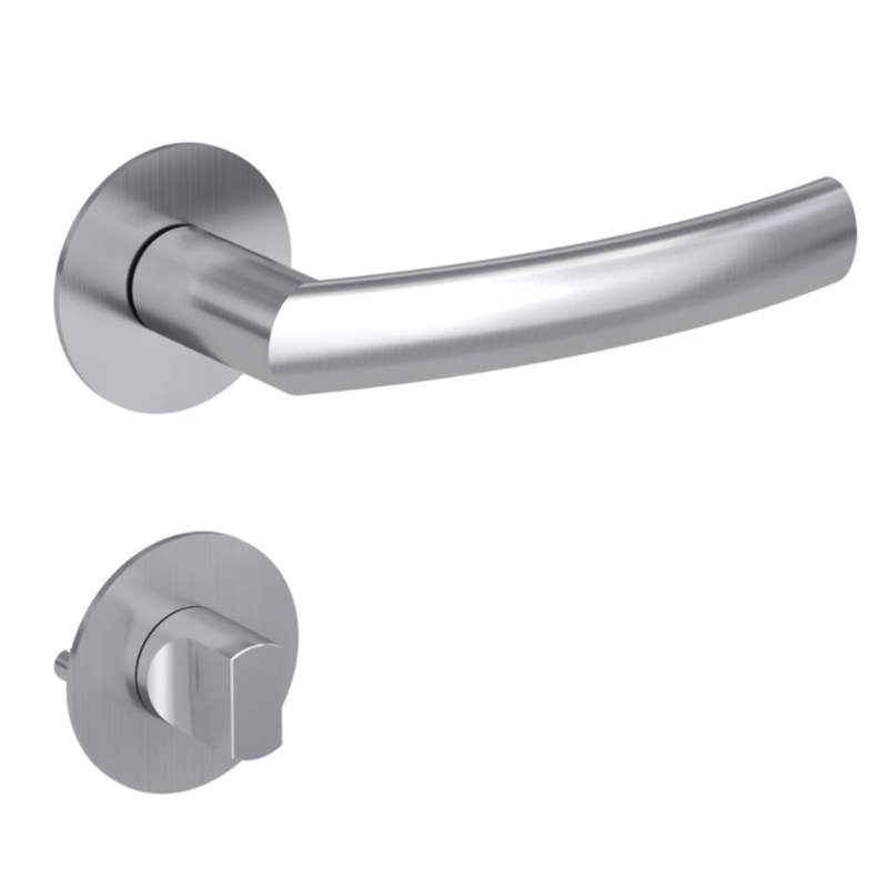 Round Shape Satin Stainless Steel Lever Door Handle Magnetic Function