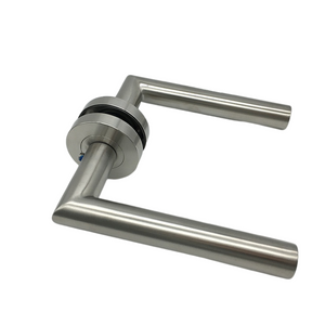 Stainless Steel Brushed Nickel Modern Interior Door Levers Handles Set on Solid Rose