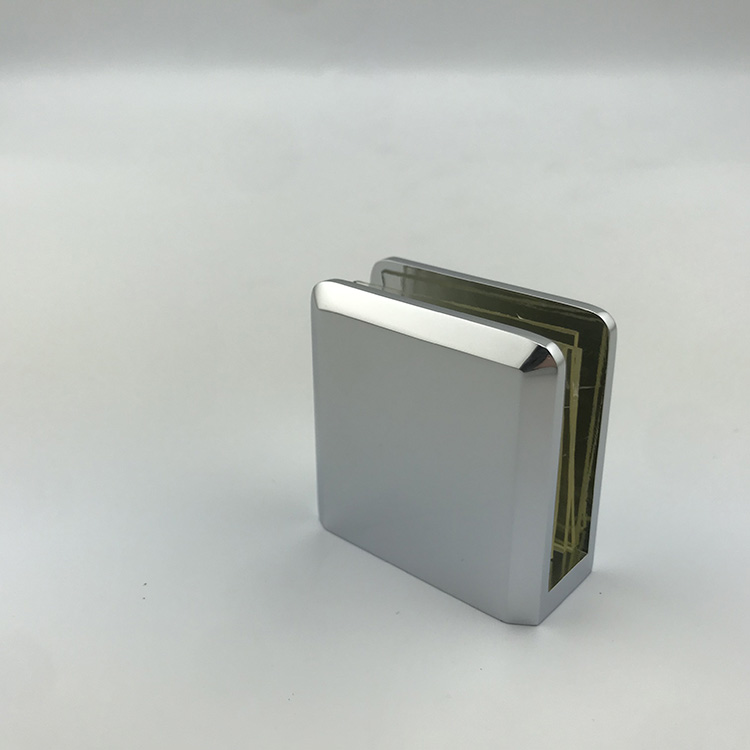 PC Brass Flat Sliver D Shaped Small Square Glass Clamp