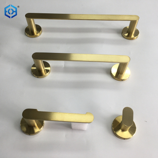 Gold Bathroom Hardware Set Paper Holder Towel Rack Robe Hook Towel Bar 