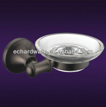 Bronze Glass and Brass Bathroom Soap Dish Holder (ZT-A9805)