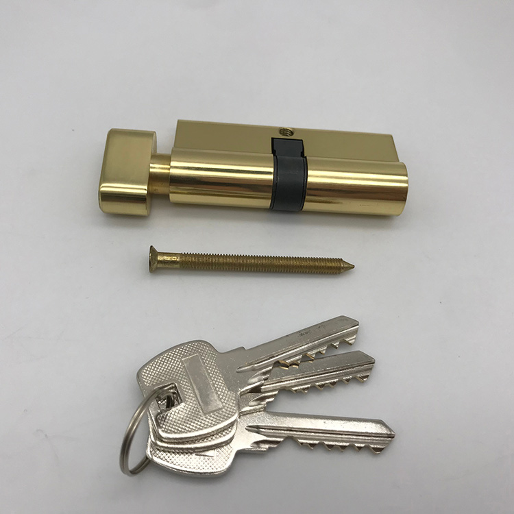 Golden Brass Top Security European Profile Door Lock Cylinder Lock