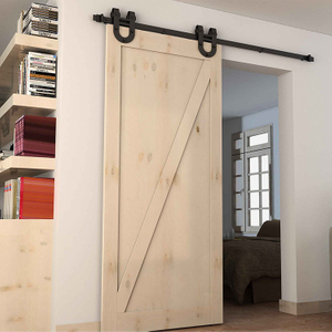 Heavy Duty Wall Mounted Track Roller Antique Style Wooden Sliding Barn Door Hardware 