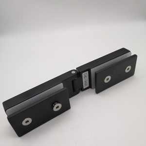 Black Stainless Steel Adjustable Shower Room Door Glass To Glass Clip Hinge