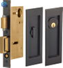 Accurate Pocket Door Privacy Lock Set with Rectangular Flush Pulls