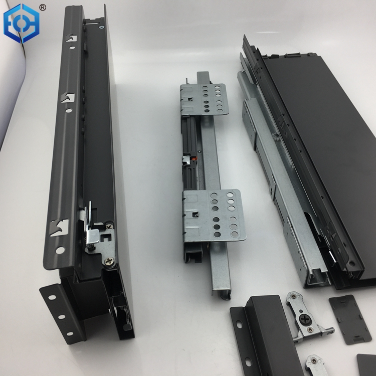 Push Open And Soft Close Hardware Drawer Slides Concealed