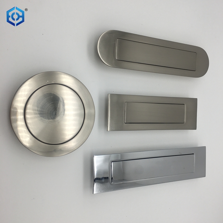 Zinc Alloy Rectangle Concealed Furniture Handle with Spring