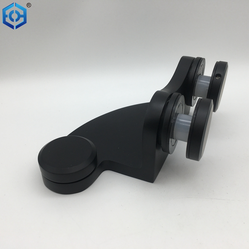 Black Stainless Steel Offset Pivot Hinge For Glass Door Bottom Left