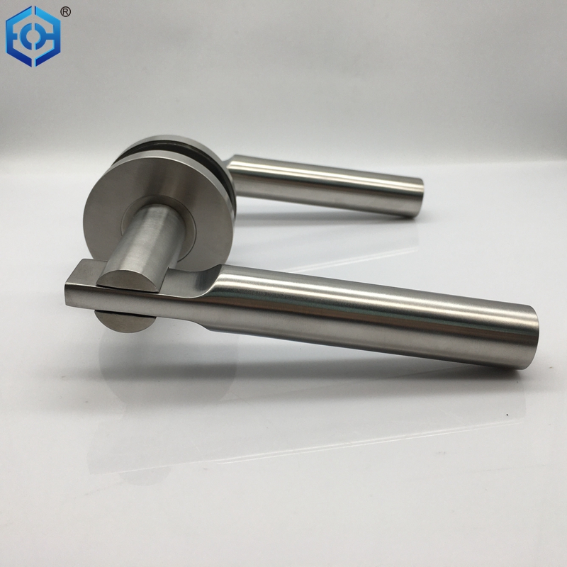 Satin Nickel Finish Heavy Duty Stainless Steel Solid Lever Handle On Rose