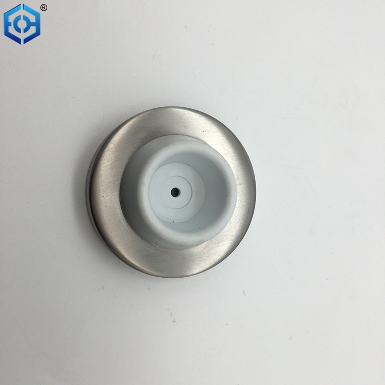 White Rubber Stainless Steel WallMount Door Stop with Rubber Bumper