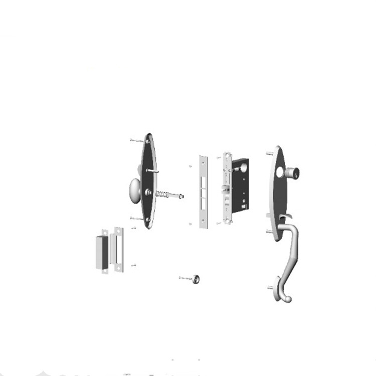 Modern Luxury Zinc Alloy Handle Entrance Front Door Lock Mortise Door Lock Set