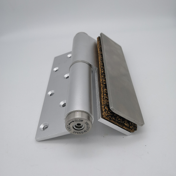 silver aluminum heavy duty adjust single action Soft-closing Hydraulic Glass Door Hinge Door Closer Hinge