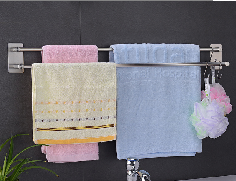 2019 Bathroom Accessories Matte Black Square Stainless Steel Towel Rack Wall Mounted Towel Rail Bar 1 