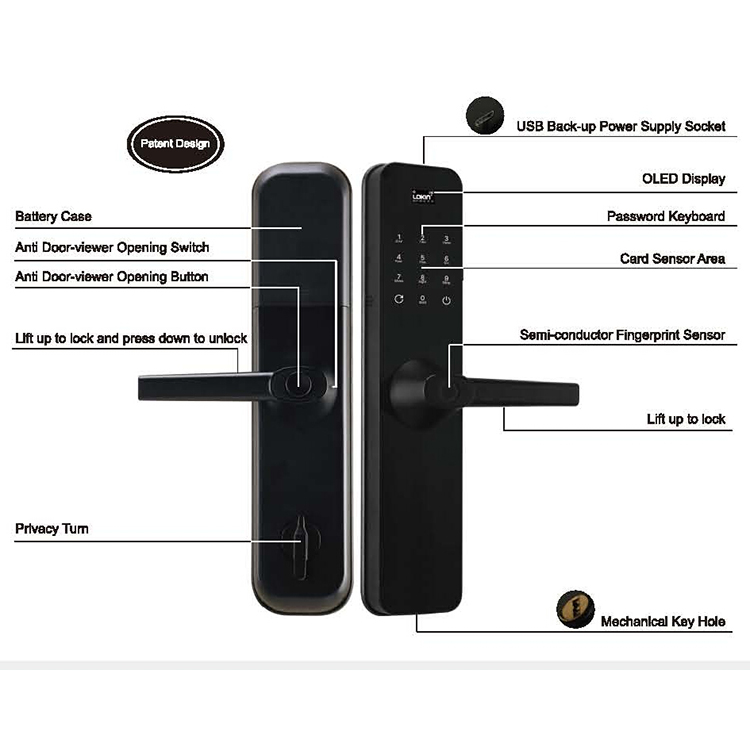 Blue Zinc Alloy 2020 Modern Design Smart Fingerprint Electronic Digital Door Lock Buy Digital