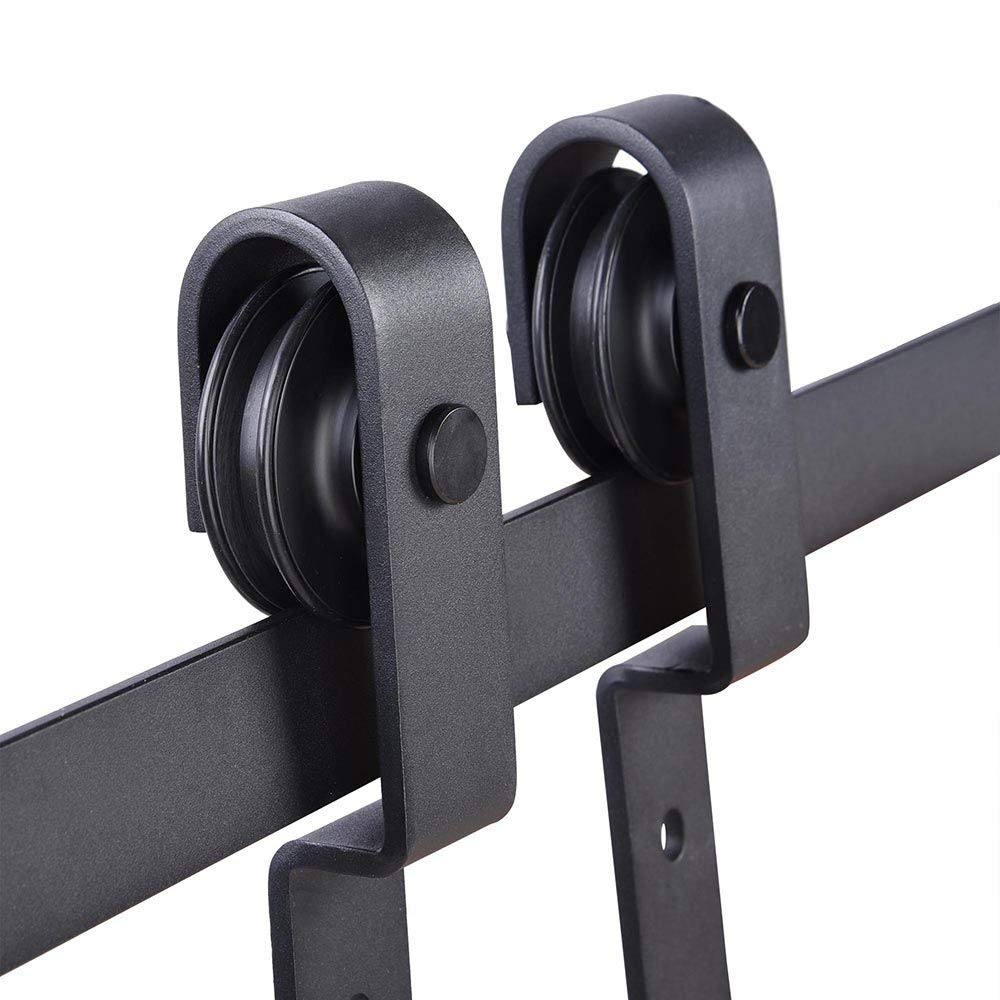 By-passing Classic Strap By-passing Wood Door Kit Bypass Sliding Barn Wood Door Hardware Black Rustick Barn Sliding Track Kit 