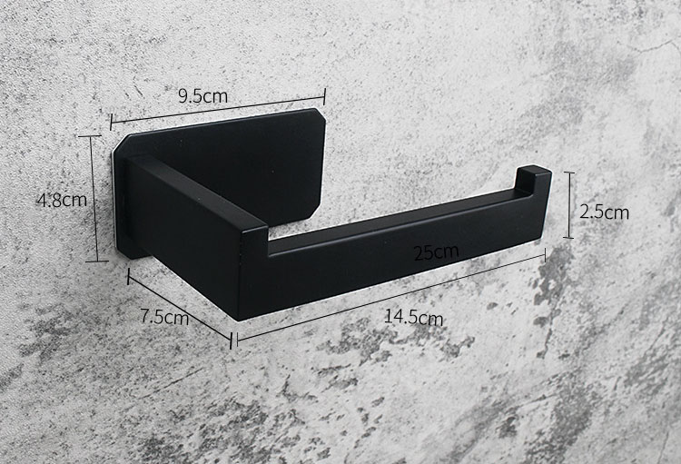 black stainless steel 304 Toilet Paper Holder 3M best toilet paper holder stand