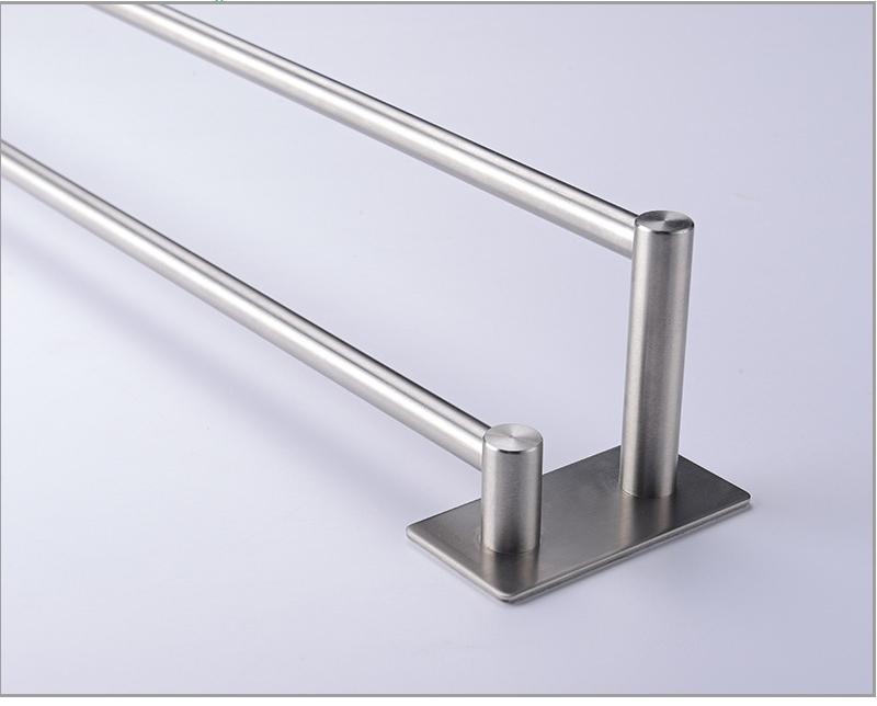SSS stainless steel 70cm Hand Towel Bar with Water-Resistant Strips (2-Towel Bar) use 3M easy to install 