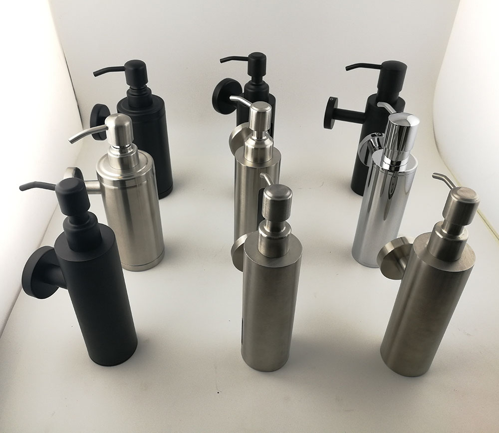 black stainless steel soap dispenser