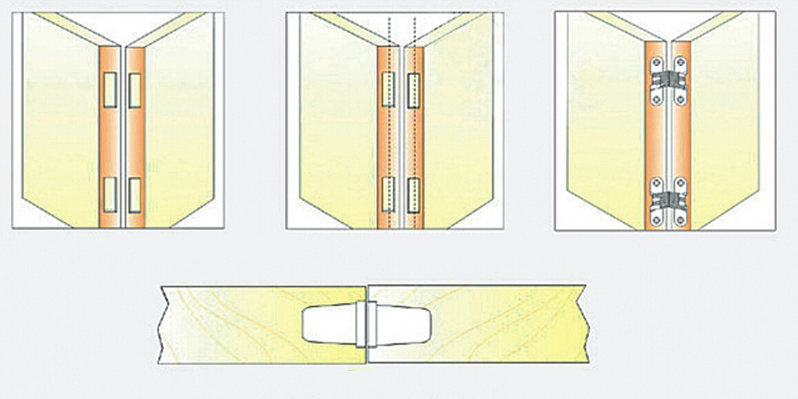 2 X Hidden Cross Hinge Invisible Concealed Hinges Folding Door Hinge Durable
