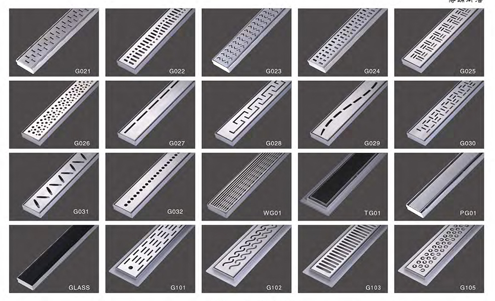 Linear Shower Drain with Stainless Steel Drain Grate