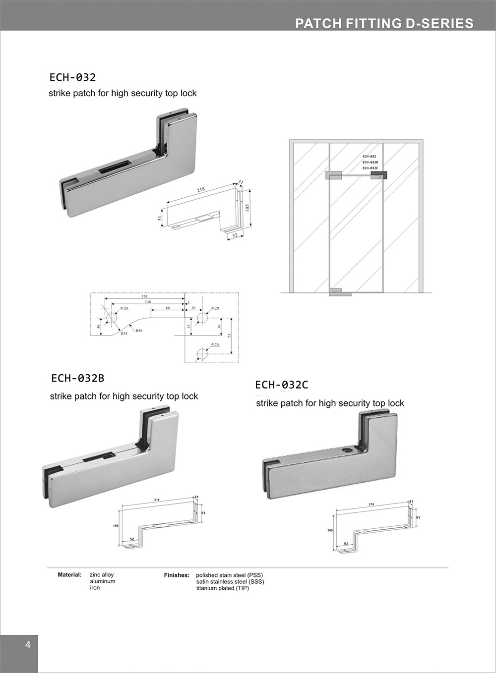 Bottom aluminium glass door frameless glass door patch fitting Buy